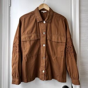 Pierre Cardin Poplin Blouse w/Embroidered Sleeves